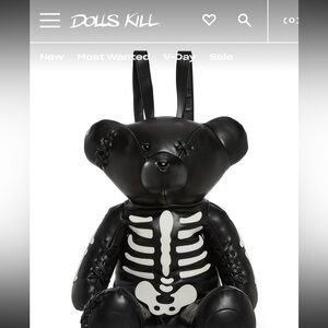 Black Skeleton Bear Backpack DollsKill Deady Teddy
